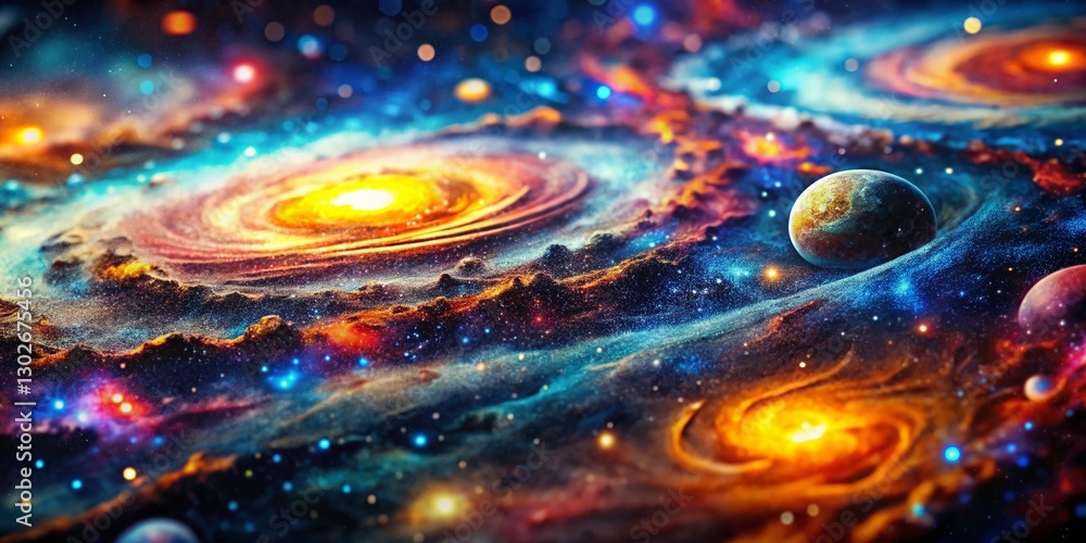 Poster macro space pattern digital paper background: abstract cosmic texture for design