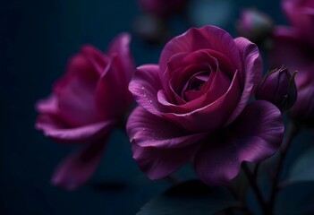Elegant Purple Rose &ndash; Dark Aesthetic Floral Photography