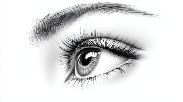 A detailed graphite eye drawing focusing on reflections, intricate eyelashes, and photorealistic shading.