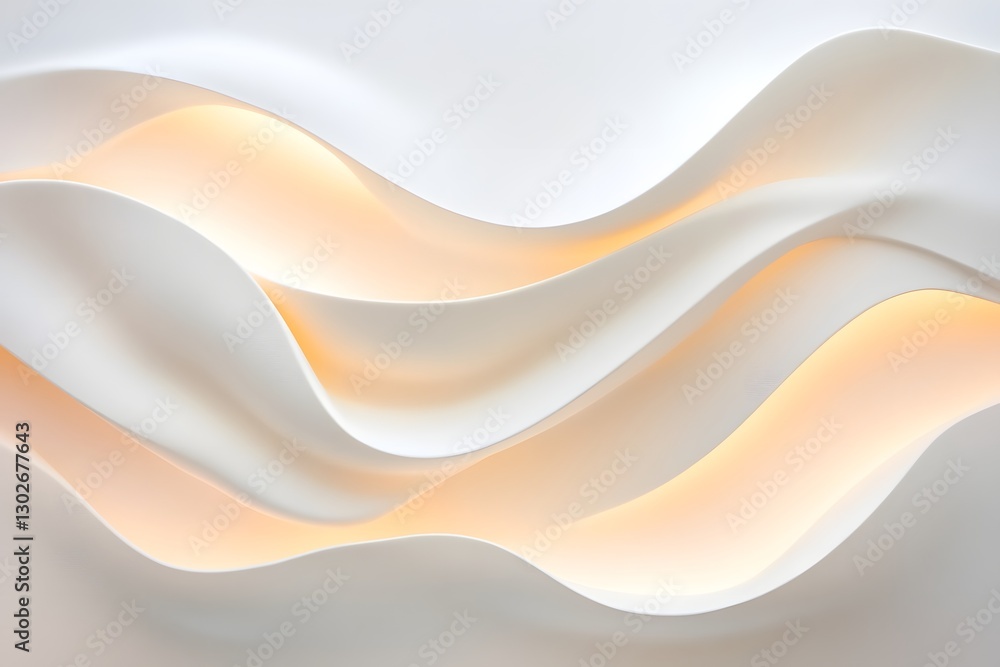 Poster smooth flowing abstract shapes forming a mesmerizing masterpiece with elegant lighting
