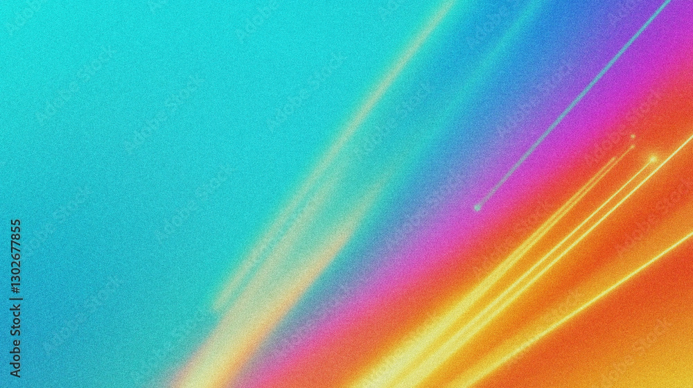 Poster vibrant abstract background with colorful streaks of light in turquoise, orange, and pink hues with 