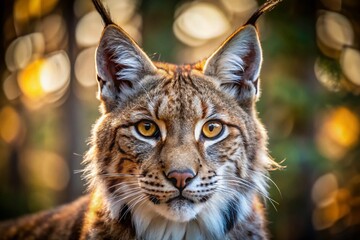 Obraz premium Majestic Bobcat Portrait: Wildcat Close-Up in Natural Habitat