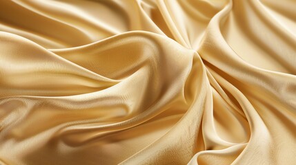 Obraz premium Abstract background of golden satin fabric with soft folds and wrinkles.