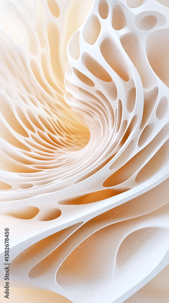 Poster soft curves and intricate patterns create a mesmerizing depth, resembling organic formations. the li