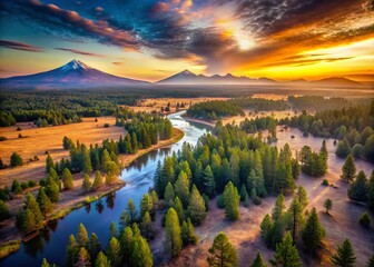 Majestic Cascade Mountains & High Desert Landscape - Central Oregon Aerial Drone Photography