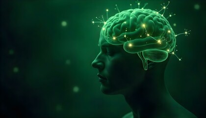 Ilustraci&oacute;n de neuronas con sinapsis brillantes, arte digital, iluminaci&oacute;n suave y difusa, esquema monocrom&aacute;tico