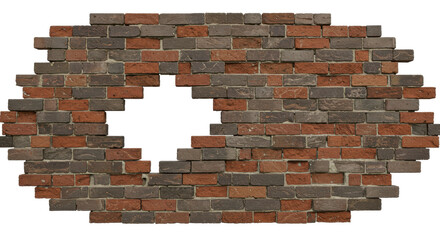 Obraz premium broken brick wall, isolated on a transparent background. PNG, cutout, or clipping path.