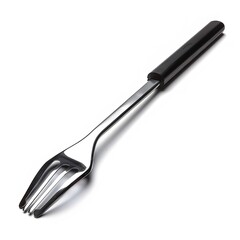 Fototapeta premium Stainless Steel Fork with Black Handle for Culinary Use and Dining