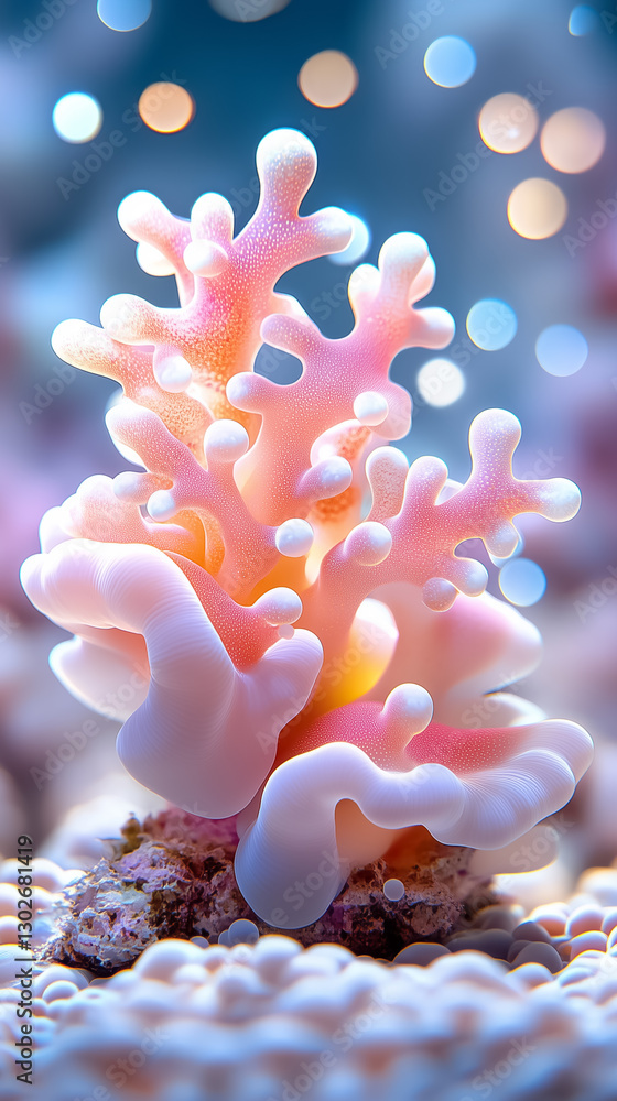 Poster intricate coral-like structures emerge in mesmerizing colors, creating an enchanting underwater worl