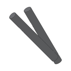 simple vector illustration of a charcoal stick