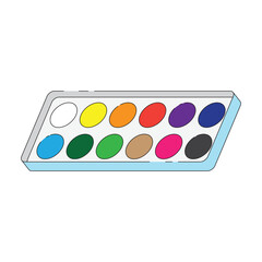 vector illustration of a box of watercolors