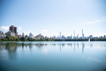 Naklejka premium skyline at sunset