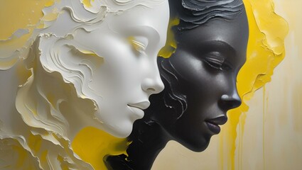 Golden mannequin head silhouette displays a fashionable profile