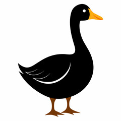 Goose black vector on white background.