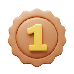 First Place Medal Icon – Gold Medal with Bold Number 1 in the Center Representing Victory