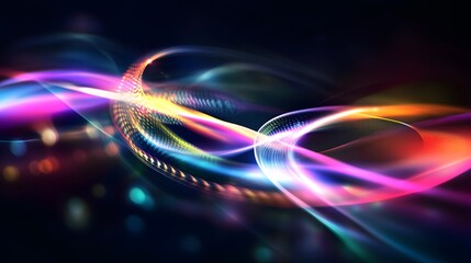 Abstract artistic image depicting swirling colorful light effects