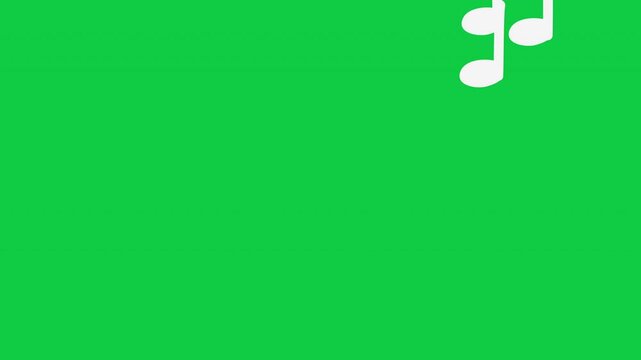 note music animated icon symbol note music do re mi fa sol la si do green screen 4k looping