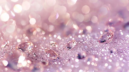 Diamonds sparkle on a pink background.