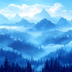 Misty Mountain Forest View