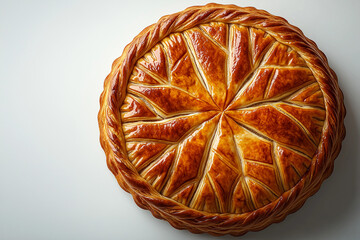 Galette des Rois Isolated on White Background - Delicious French Pastry