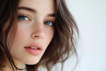 Naklejka premium Close-Up of Stunning Brunette Woman’s Hair