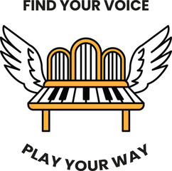 Concept illustration of musical instruments in line art style