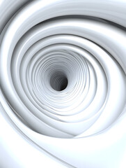 Abstract white spiral tunnel design