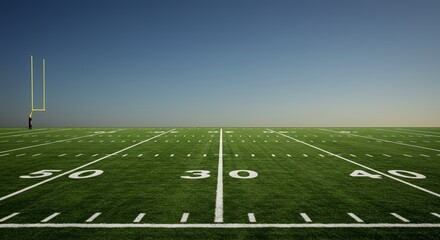 Expansive american football field under open sky inviting athletic pursuits