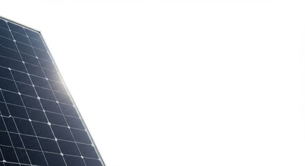 Sustainable energy alternative, solar panel with a white background for text overlay