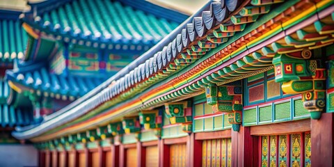 Obraz premium Miniature Korean Traditional Pattern: Charming Tilt-Shift Photography of Elegant Design