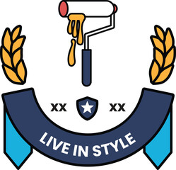 Illustration in the concept of interior design in line style