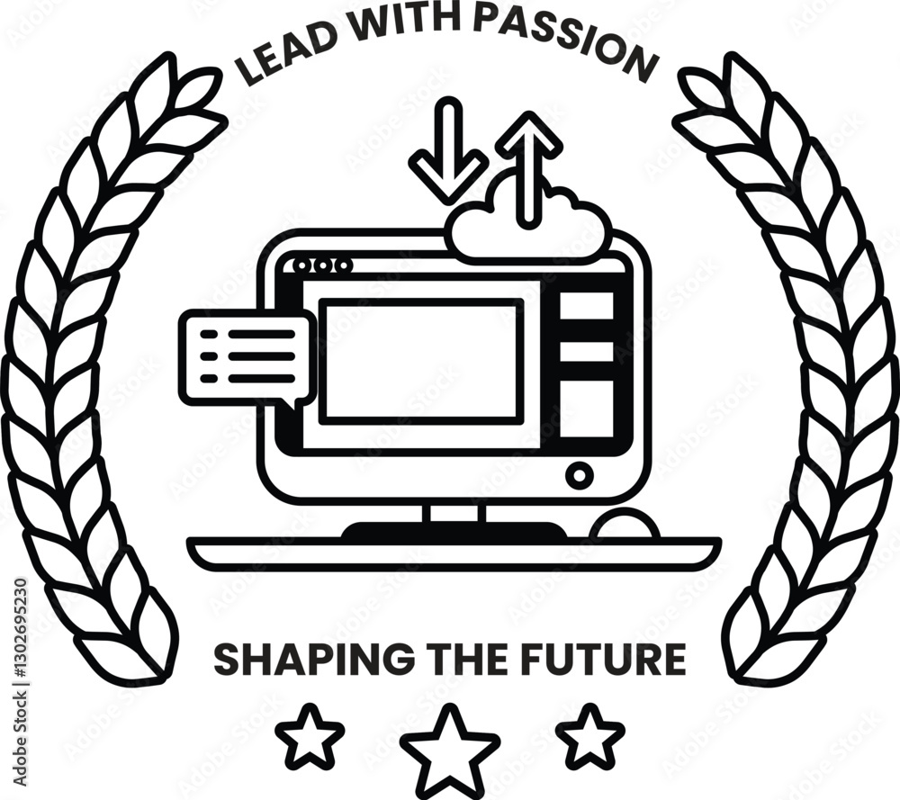 Poster a black and white image of a computer monitor with a white border