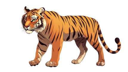 Obraz premium Majestic tiger isolated on white background