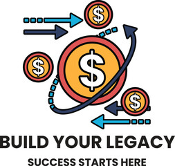 Illustration in the concept of business idea in line style