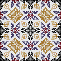 seamless floral thai  pattern
