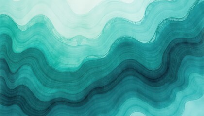 Obraz premium Mesmerizing Watercolor Waves: White Background with Wavy Blue and Turquoise Creations. A close up of a blue and white abstract painting.