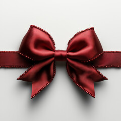 Red ribbon isolated on white background