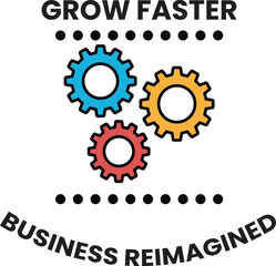 Illustration in the concept of business idea in line style