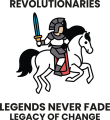 A man riding a horse with a sword and a shield