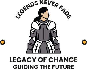 A woman in a suit with a shield on her back