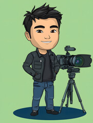Portrait of a young male photographer