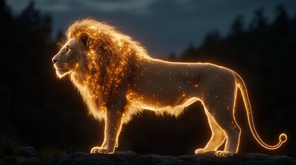 Fototapeta premium Majestic Glowing Lion