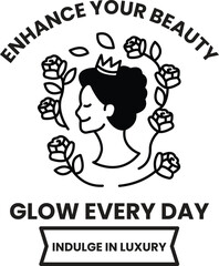 A woman with a crown and flowers on her head