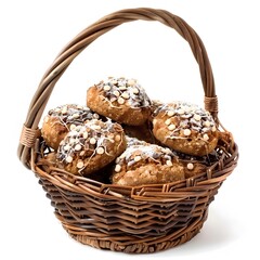 Freshly Baked Cookies with Chocolate and Sprinkles in a Basket