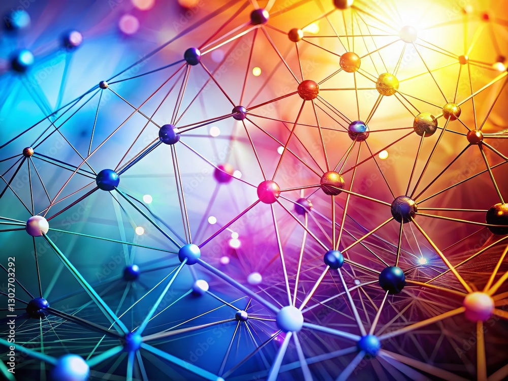 Aufkleber minimalist tech background: connecting lines and dots network abstract