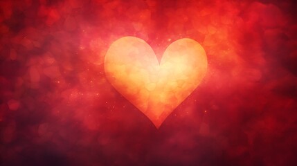 Warm and passionate red heart background with silky textures and depth