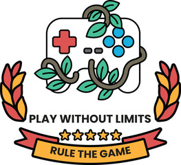 A video game controller with a leafy design on it