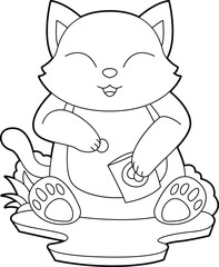 Cat Potato chips Animal Vector Graphic Art Illustration