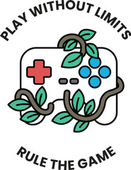 A video game controller with a leafy design on it