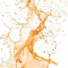 Vibrant Orange Liquid Splash Isolated on White Background for Design